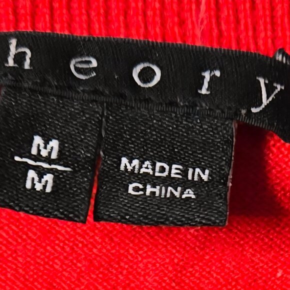 Theory Size Medium Womens Red Long Sleeve Wool Shirt - Picture 2 of 7